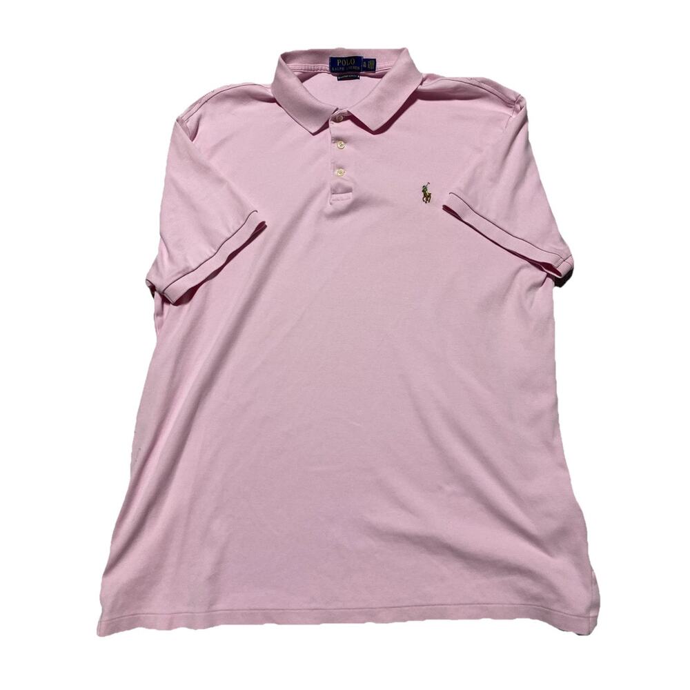 Polo Ralph Lauren Shirt Mens Extra Large Pink Flesh Pony Golf Preppy Classic